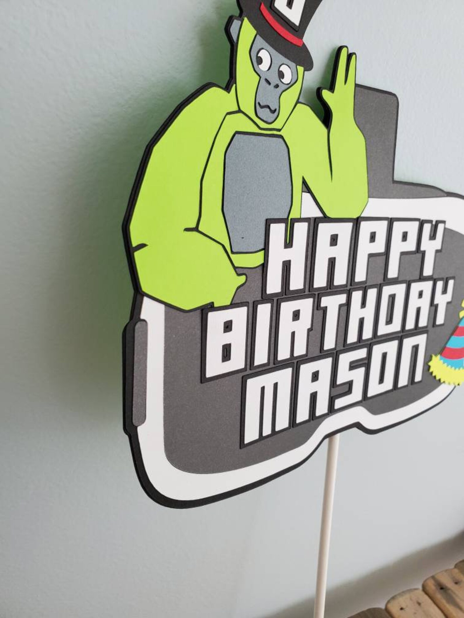 Gorilla Cake Topper Gorilla Tag Birthday Vr Birthday - Etsy
