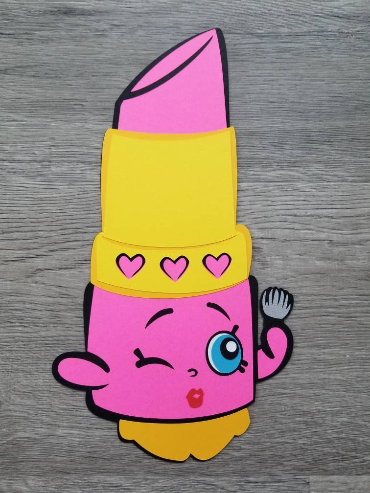 Shopkins Lippy Lips Shopkins Lipstick wall decoration diecut Etsy
