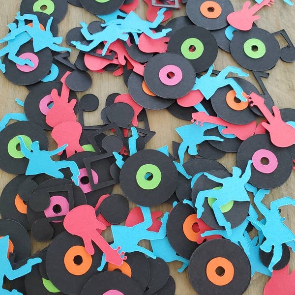 Rock n Roll Table Confetti, 50's Confetti, Elvis decorations, 50's birthday diecut cardstock