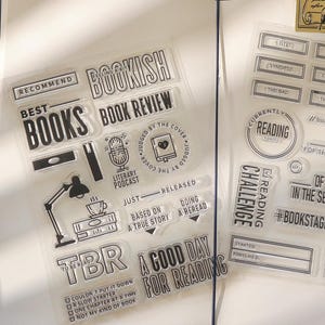 Reading Book Clear Stamp | Reading Log Book Review Reading Tracker ...