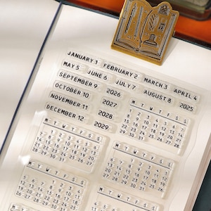 Generic Calendar Clear Stamp | Monthly Plan Date 2026 Transparent Rubber Stamps | Bullet Journal Planner Accessories DIY Planning Pages