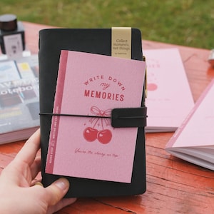 Inserto de planificador semanal sin fecha en color rosa cereza vintage / Inserto TN tamaño pasaporte estándar A5