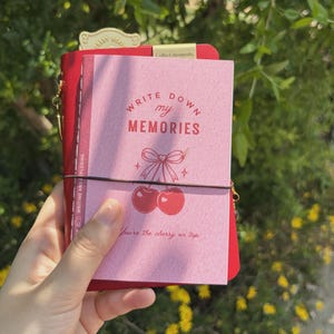 Vintage Pink Cherry Undated Weekly Plan Insert | A5 Standard Passport Size TN Insert