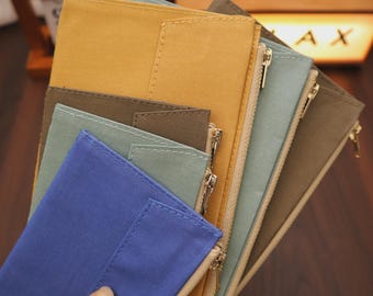 Durable Canvas Pouch | Must-Have Organizer for Travel Journal | Multi-Pocket Organzier | Zipper Pocket Cardholder | TN Accessories