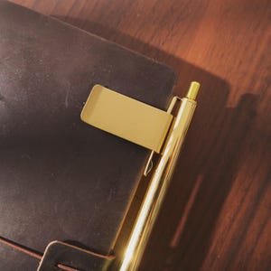 Stainless Steel or Brass Pen Clip | Vintage Metal Pen Holder | TN Accessories | DIY Leather Journal
