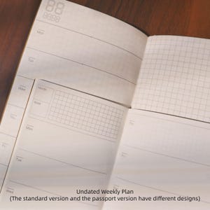 Minimalist TN Inserts | A5 Standard Portable Passport Size | Daily Weekly Monthly Plan | TN Journal Accessories Essentials Weekly Plan