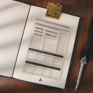 All-in-One Time Management Clear Stamp | Daily Plan, Timeline, Checklist, Meal Plan, Header Transparent Stamps A