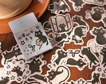Cute Cat Sticker Collection | Laptop Luggage Decal Phone Kindle Water Bottle Stickers | Planner Journal Scrapbooking Kids Craft Supplies