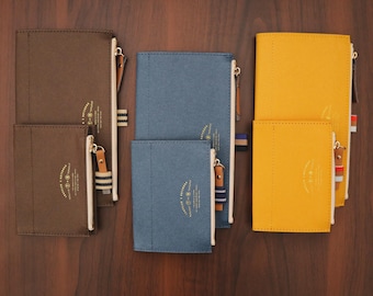 Ultimate Washable Kraft Paper Zipper Pouch with Pen Loop | Must-Have Organizer for Travel Journal |Zipper Pocket Cardholder | TN Accessories