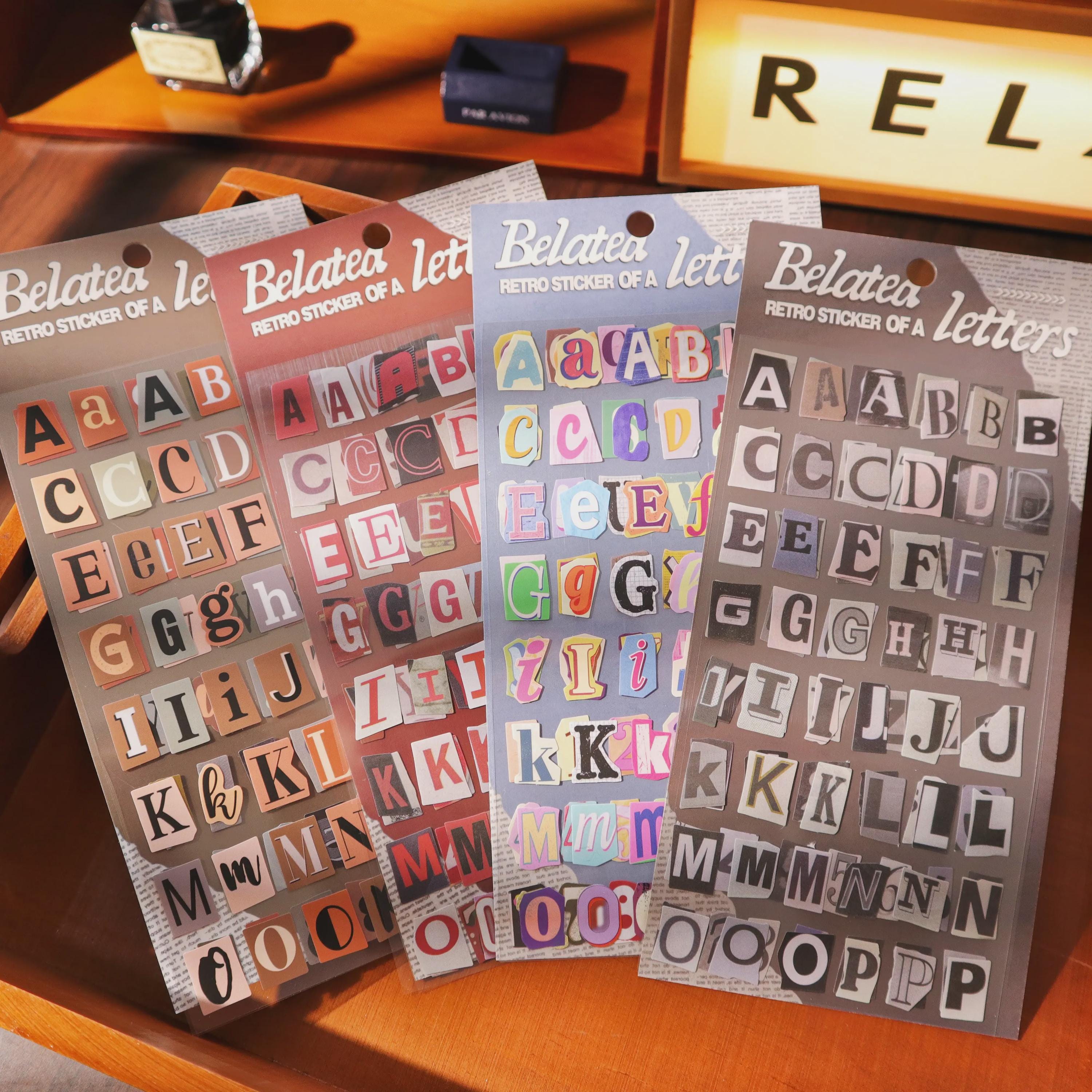 Vintage Alphabet Collage Stickers | Upper Lowercase Letters | 4 Styles ...