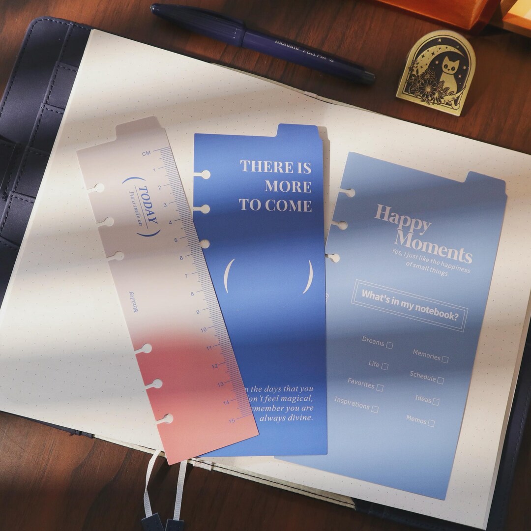 6 Ring Planner Ruler Bookmark Divider | Personal A7 Size | Snap-in ...