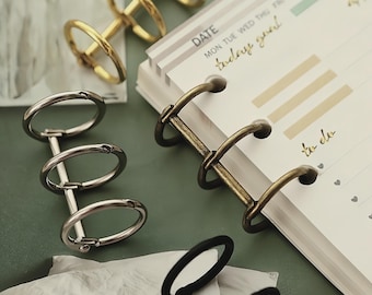 2pcs Metal Binder Rings for 6 Ring Binder | Binding Rings | Loose Leaf Refills Inserts Organzier | A5 A6 A7 | DIY Planner Menu Quiet Books