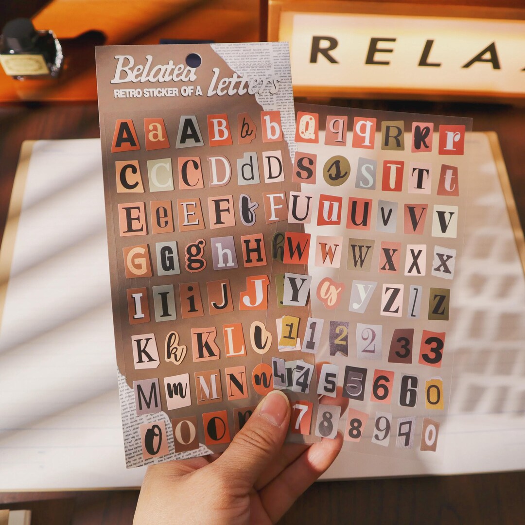 Vintage Alphabet Collage Stickers | Upper Lowercase Letters | 4 Styles ...
