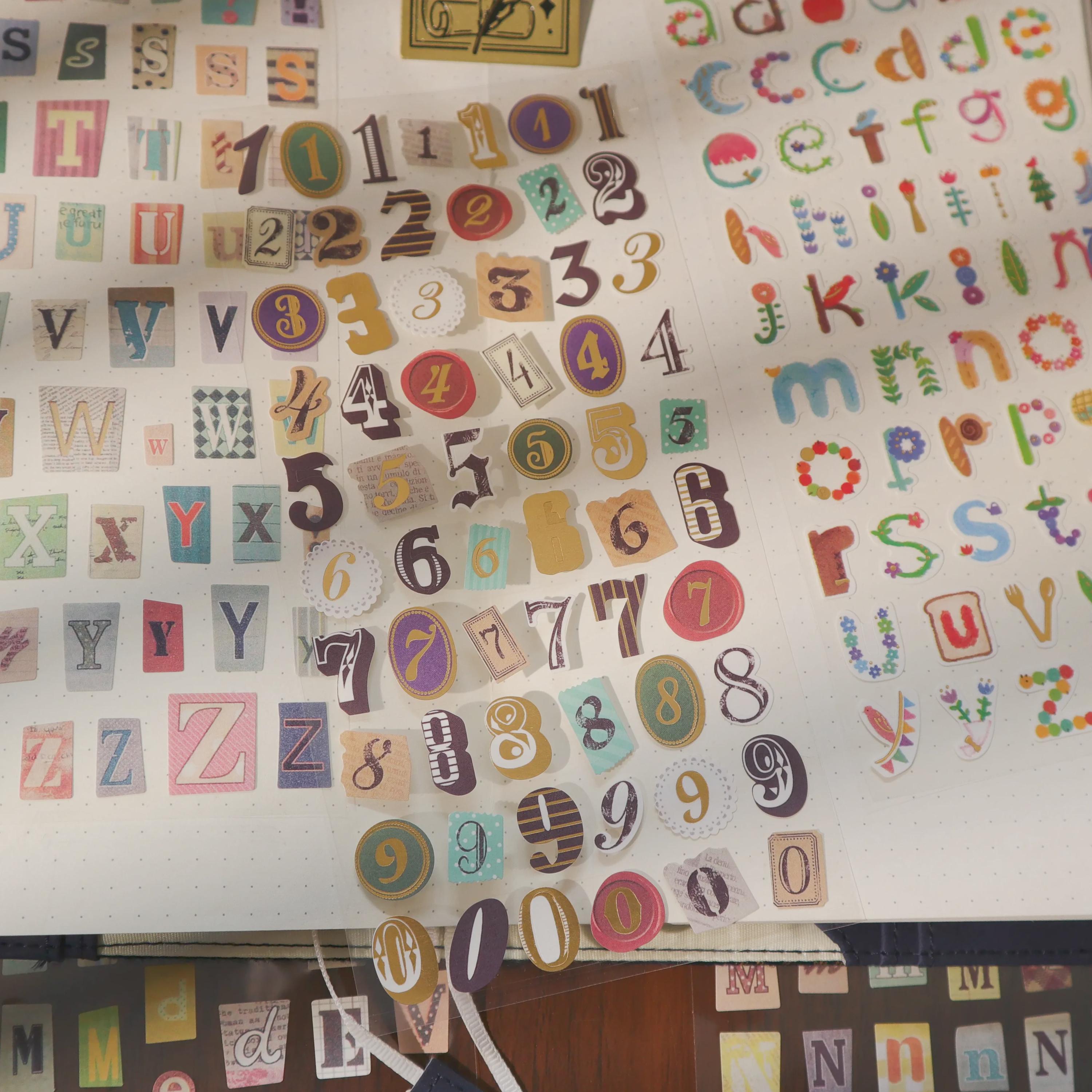 Vintage Gold Foil Alphabet Number Sticker Set | 6 Sheets | Uppercase ...