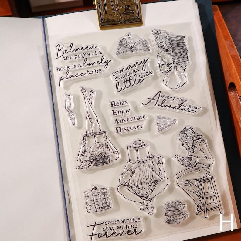 Reading Book Clear Stamp | Reading Log Book Review Reading Tracker ...