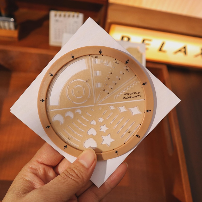 KOKUYO Creative Rotation Ruler | Stencil Ruler | Rotating Circle Ruler ...