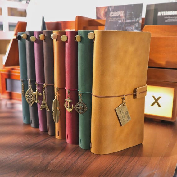 Personalized Vintage Genuine Leather Travel Journal | A5 Standard Passport Size | Gift for Travel Lover