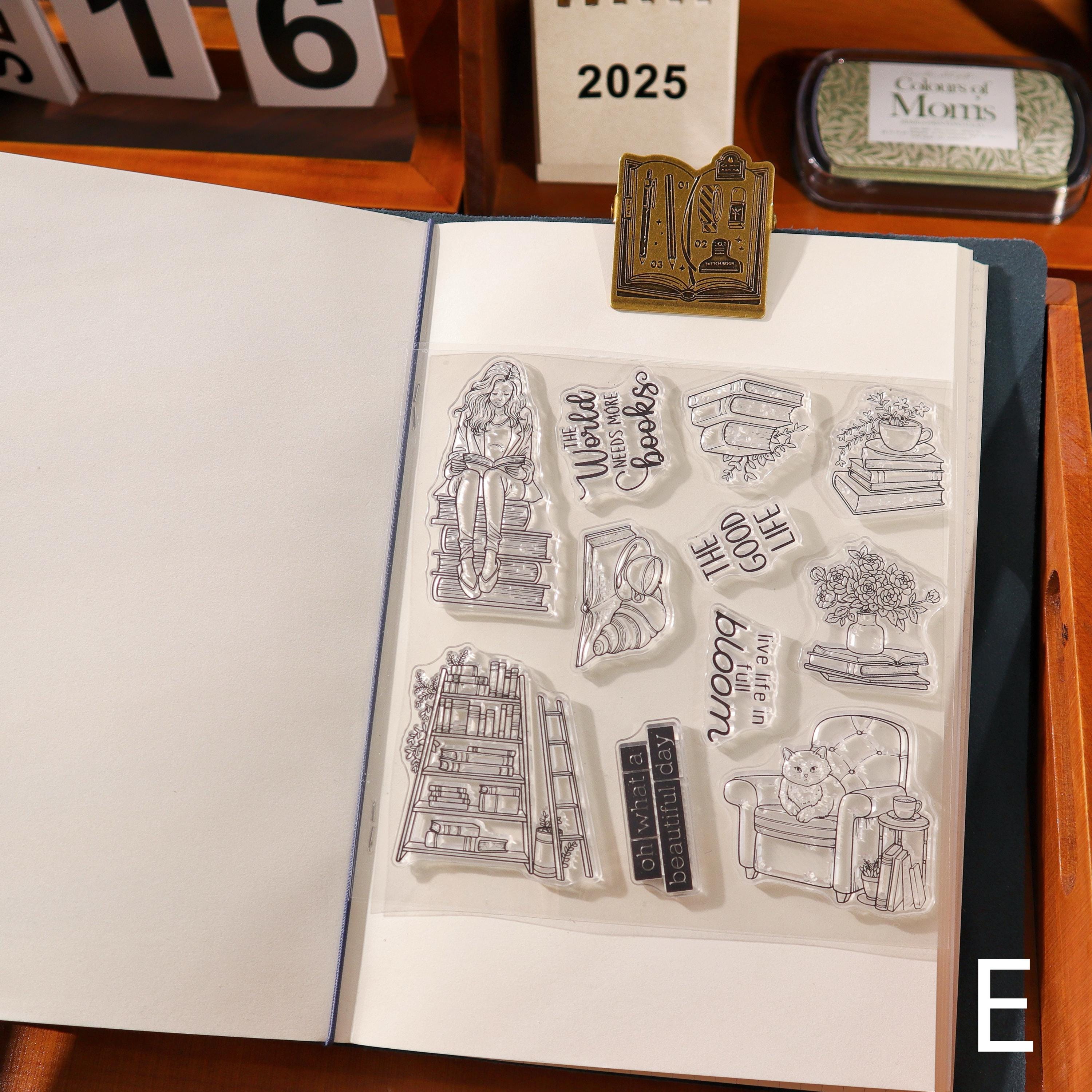 Reading Book Clear Stamp | Reading Log Book Review Reading Tracker ...