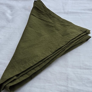 Olive Green Napkins (40x0 cm) - Set of 100 - Softened Stonewashed Cloth, Cotton Napkins for Wedding Party Napkins Pure Soft Kitchen Napkins