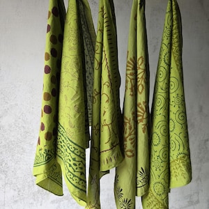 Organic Cotton Bandana Bandana Scarf, Set of 5, Cotton Bandanas, Boho Scarf, Winter Scarf, Cotton Scarf, Floral bandana, Head scarf