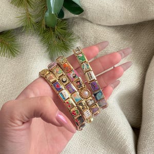 Personalized Italian Bracelet, Custom Gold Italian Charms, Italian Charms, Gold Italian Charm Bracelet, Gift for Her, Mother&#39;s Day Gifts