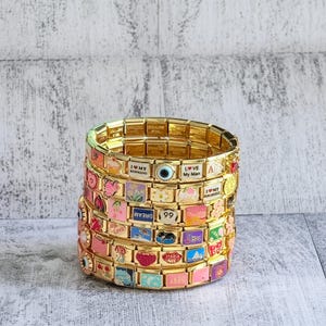 Custom Italian Charm Bracelet, Italian Charm Bracelet, Handmade Italian Watch Bracelets for Women Gifts, Vintage Best Friend Bracelet