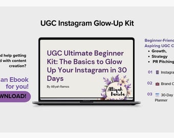 30-Day UGC Creator Guide for Instagram | Digital eBook for Beginner Content Creators | Social Media Growth & PR Strategy Kit