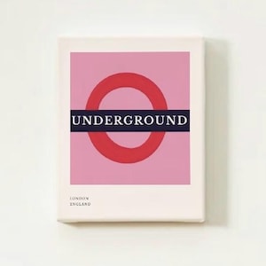 Impressão de arte digital inspirada no metrô de Londres | Download de pôster do metrô de Londres | Arte de parede para impressão | Decoração moderna para viagens no Reino Unido