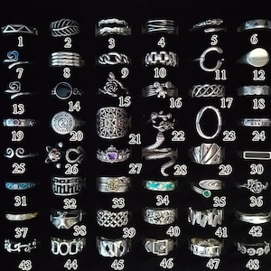 Vintage Silver Statement Adjustable Rings Set,Grunge Y2K Stackable Titanium Rings,Retro Rings Jewelry,Unisex Punk Rings,Buy 2 Free Shiping