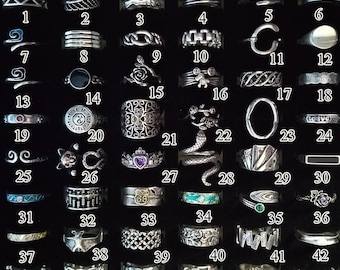 Vintage zilveren statement verstelbare ringen set, grunge Y2K stapelbare titanium ringen, retro ringen sieraden, uniseks punkringen, aankoop 2 gratis verzending