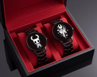 Hollow Knight Watch, Black Men's Wristwatch, Hollow Knight Flip Cover Watch, Unisex Trendy Watch Gift, Christmas Gift,Punk 90s Watch Gift