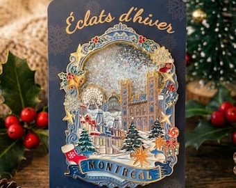 Montreal Floating Glitter Magnet · Canada Souvenir · Old Montreal City · Snow Globe Effect · EverWander