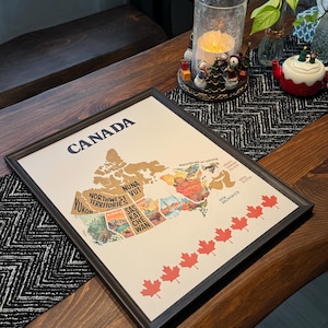 Canada Scratch Off Map with Hanger • Travel Souvenir Poster • EverWander