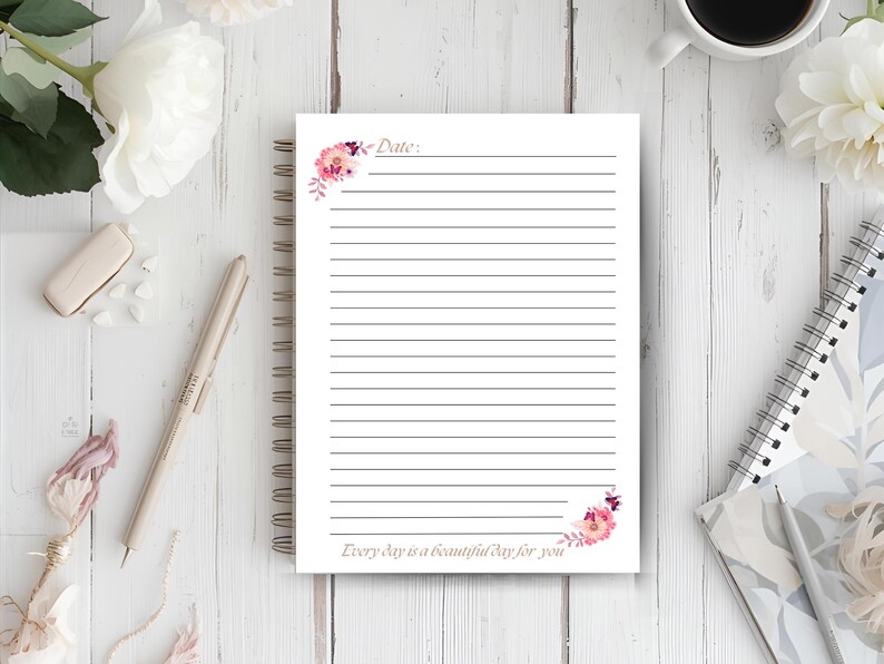 Interaktiv digital anteckningsbok, SmartNotes-journal, Blooming Planner, bärbar PDF, virtuell dagbok, utskrivbar skrivbok bild 4