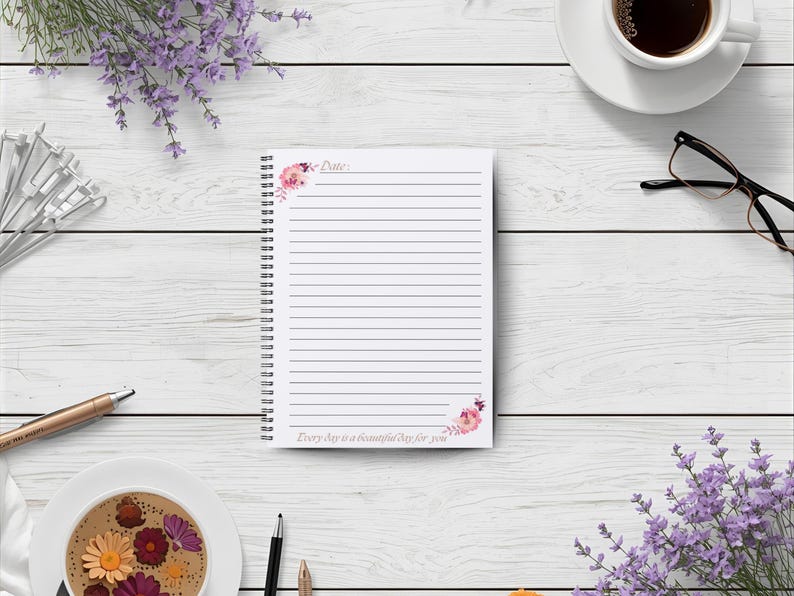 Interaktiv digital anteckningsbok, SmartNotes-journal, Blooming Planner, bärbar PDF, virtuell dagbok, utskrivbar skrivbok bild 3
