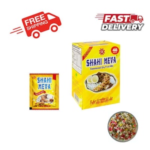 Shahi Meva Mouth Freshener - 48 Packets - Fennel & Cardamom Seeds - Dry Dates - Gluten-Free - Non-GMO - Vegan - 1 Box