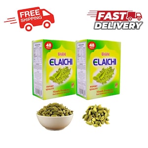 Shahi Elaichi Supari – Natural Mouth Freshener | 2 Boxes (48 Pouches Each) | Sweet & Aromatic Cardamom Mukhwas