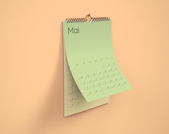 A3 wall calendar 2026 - colorful - Printable