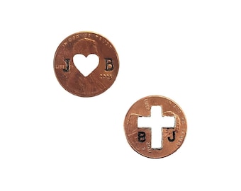 Lucky Penny for 7th Anniversary , copper anniversary gift for him , copper gifts for men , copper heart