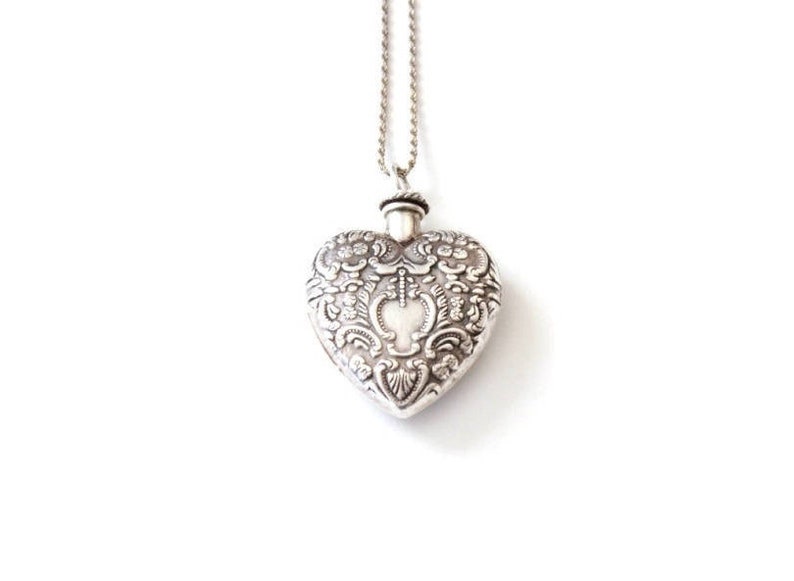 Heart Vial Necklace Vial Necklace Memorial Vial Necklace Etsy