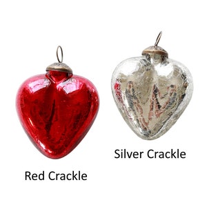 Mercury Glass Heart Ornament, mercury glass wedding decor vintage, romantic wedding, silver heart image 4