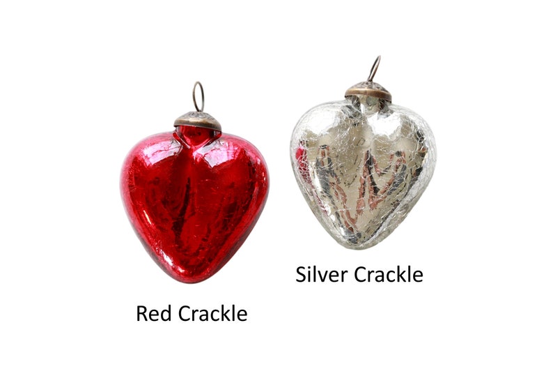 Mercury Glass Heart Ornament, mercury glass wedding decor vintage, romantic wedding, silver heart image 4