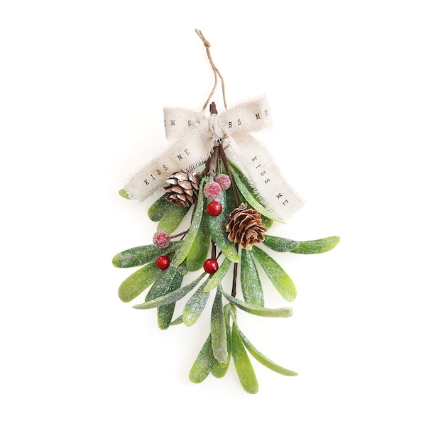 Rustic Christmas Mistletoe / mistletoe, Christmas party decorations mistletoe ball hostess gift stocking stuffer