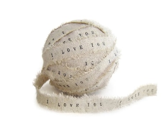 Rustic Ribbon, custom printed ribbon , wedding name ribbon , personalised ribbon, wedding ribbon
