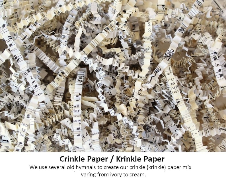 Sheet Music Shred Paper . gift wrap . crinkle paper shred . gift basket filler . Shredded Paper . krinkle paper. recycled paper hymnal image 4