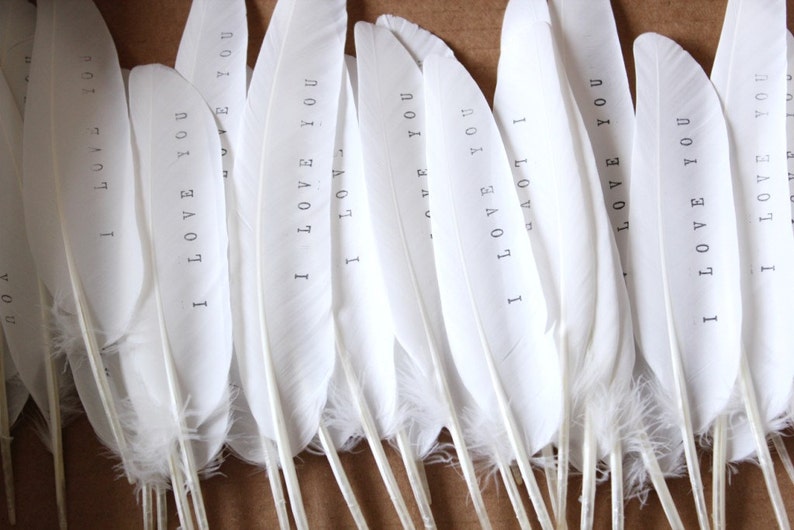 White Feathers With LOVE Feather Gift for Boyfriend Gifts Etsy