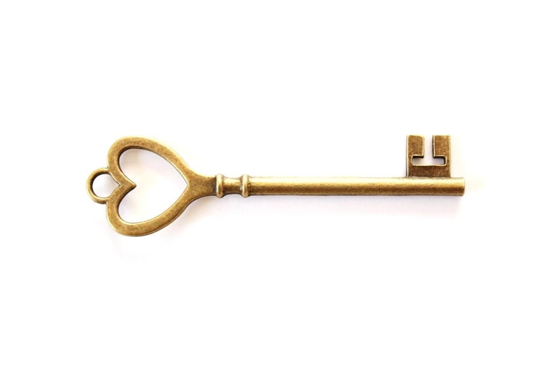 Makhry Mixed 30 Antique Style Vintage Skeleton Keys Heart Shaped Key Craft  Keys for Decoration Wedding Party Antique Charms(Antique Bronze)