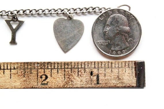 Vintage Sterling Silver Charm Bracelet , sweethea… - image 4