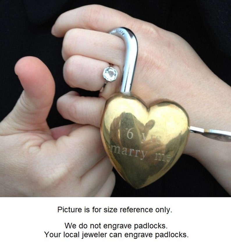 Heart Padlock , Love Lock , 21 years, 21st anniversary gift, brass anniversary gift , 21 anniversary gift , vintage padlock , brass gifts image 2