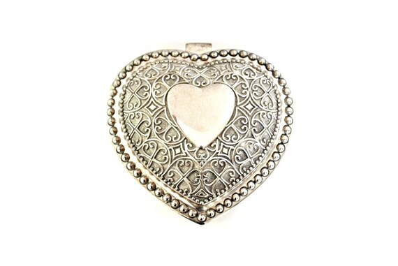 Large Wedding Ring Box , heart ring box , silver r